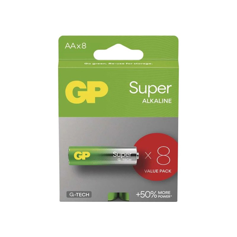 GP Jednorázová alkalická baterie AA, 8-pack B01218