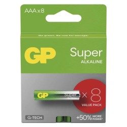 GP Super Jednorázová alkalická baterie AAA, 6+2 pack