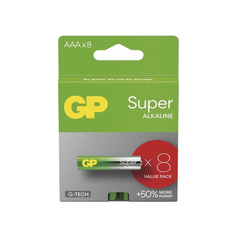 GP Super Jednorázová alkalická baterie AAA, 6+2 pack