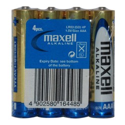 Maxell Jednorázová alkalická baterie AAA, 4-pack