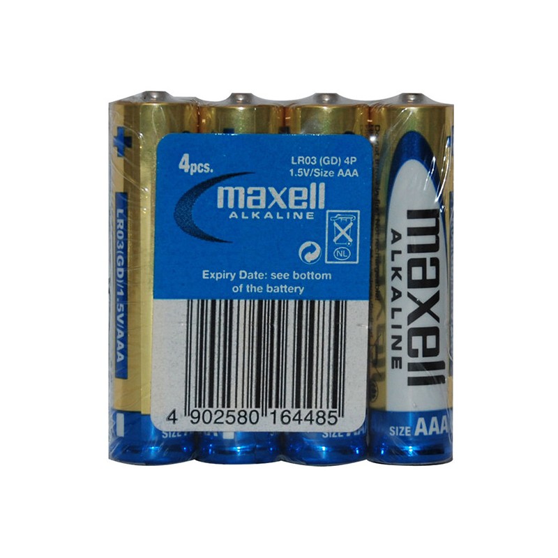 Maxell Jednorázová alkalická baterie AAA, 4-pack