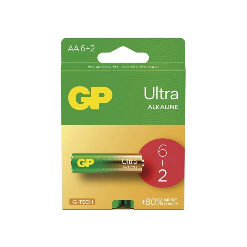 GP Jednorázová alkalická baterie AA, 8-pack B02218