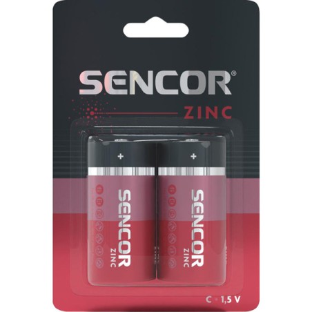 Sencor Jednorázová zinkouhlíková baterie C, 2-pack