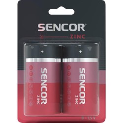 Sencor Jednorázová zinkouhlíková baterie D, 2-pack