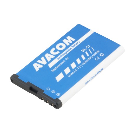 Avacom baterie pro Nokia 5230, 5800, X6, Li-Ion, 3.7V, GSNO-BL5J-S1320, 1320mAh, 4.9Wh, náhrada BL-5J