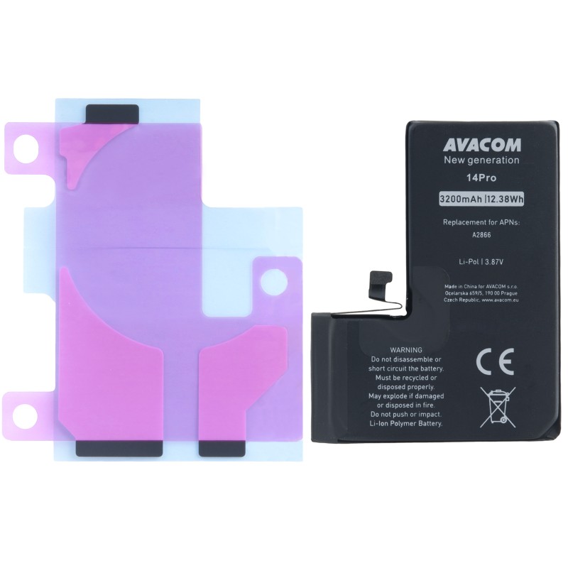 Baterie pro Apple iPhone 14 Pro, Li-Ion 3,87V 3200mAh (náhrada A2866)