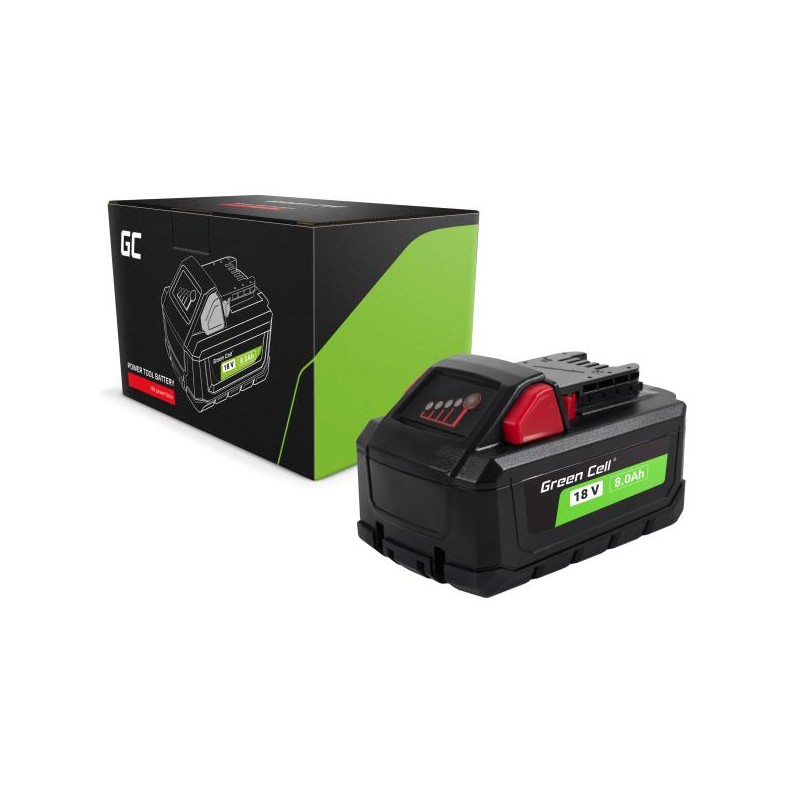 Green Cell baterie pro Milwaukee M18 18V 8Ah náhradní baterie M18 HB8 4932471070