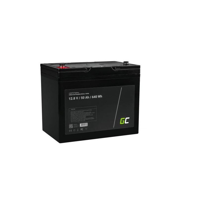 Green Cell baterie LiFePO4, 12V, 12.8V 50Ah pro fotovoltaické systémy, kempování a lodě