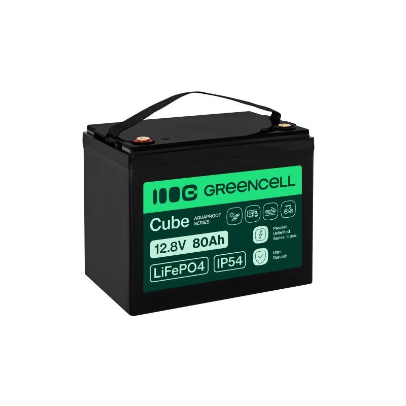 Green Cell CUBE LiFePO4 80Ah 12.8V 1024Wh Lithium Iron Phosphate Battery pro Camper, Cleaning Equipment, Camping