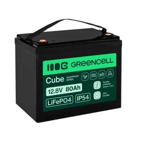 Green Cell CUBE LiFePO4 80Ah 12.8V 1024Wh Lithium Iron Phosphate Battery pro Camper, Cleaning Equipment, Camping