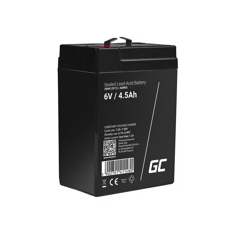 Green Cell AGM baterie 6V 4.5Ah