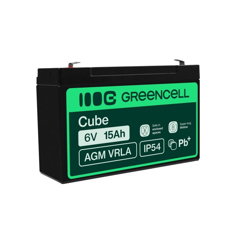 baterie AGM VRLA Green Cell 6V 6V 15Ahh
