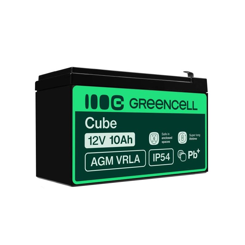 Green Cell bezpečnostní bezúdržbová baterie AGM VRLA 12V 10Ah pro UPS jednotky