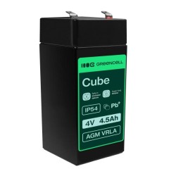 Green Cell bezúdržbová baterie AGM VRLA 4V 4.5Ah pro alarmové systémy, pokladny a hračky