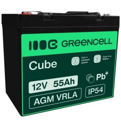 Green Cell bezúdržbová baterie AGM VRLA 12V 55Ah pro sekačky, lodě, invalidní vozíky a koloběžky