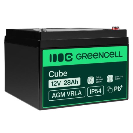 Green Cell bezúdržbová baterie AGM VRLA 12V 28Ah pro lodě, invalidní vozíky, hračky a koloběžky