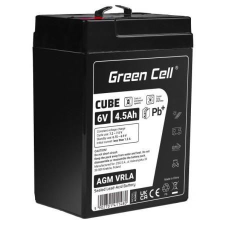 Green Cell CUBE AGM IP54 6V 4Ah VRLA baterie Gel deep cycle skůtr mower loď barge mower traktor fishing loď