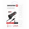 Adaptér do auta SWISSTEN 12W, 1 port, USB-A, kabel microUSB