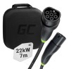 Green Cell nabíjecí kabel Snap typ 2 EV, 22 kW 7 m pro Tesla Model 3 S X Y, VW ID.3, ID.4, ID.5, Kia EV6, Hyundai IONIQ 5, Ford
