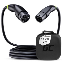 Green Cell Snap EV Typ 2 nabíjecí kabel 11 kW 7 m pro Tesla Model 3 S X Y, VW ID.3, ID.4, Kia EV6, Hyundai IONIQ 5, Ford Mach-E