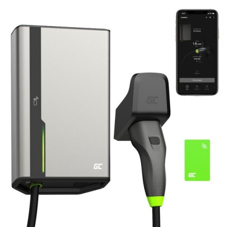 Greencell HabuDen Wallbox 22kW 32A 7.5m NFC kabel Type 2 Smart EV nabíjení stanice s GC App Bluetooth WiFi