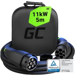 Green Cell GC Snap Type 2 EV nabíjení kabel 11kW 5m pro Tesla Model Y 3 S X, VW ID.4, Kia EV6, Hyundai IONIQ 5, Ford Mach-E