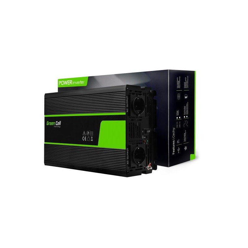 Měnič Green Cell® 24V na 230V čistá sinusoida 2000W