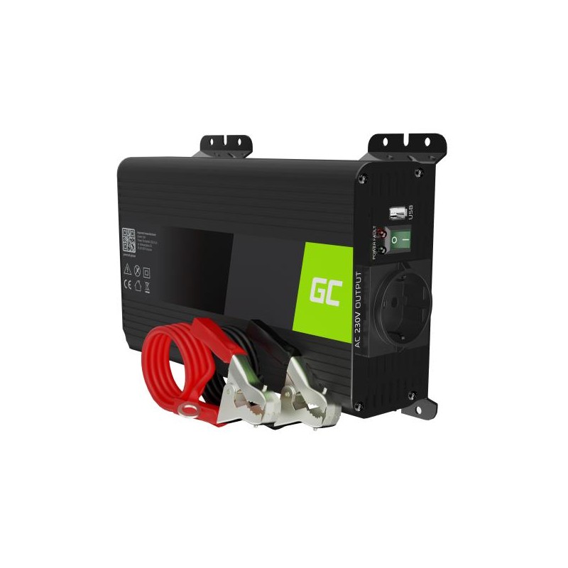 Green Cell Power Inverter PRO měnič napětí z 12V na 230V, 300W/600W, čistý sinus
