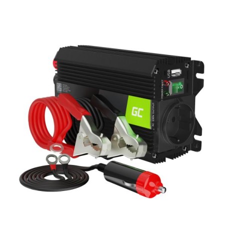 Green Cell Power Inverter PRO měnič napětí z 24V na 230V, 300W/600W, modifikovaný sinus