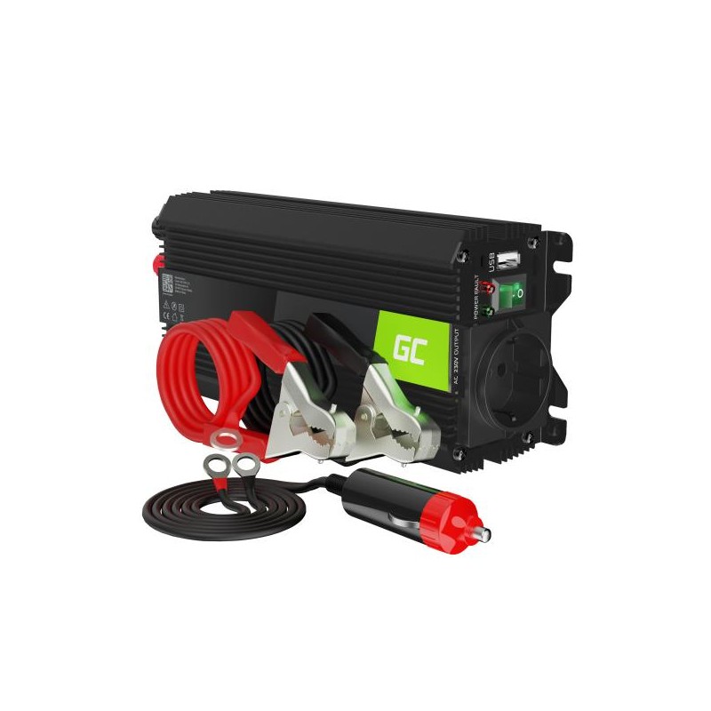 Green Cell Power Inverter PRO měnič napětí z 24V na 230V, 500W/1000W, modifikovaný sinus