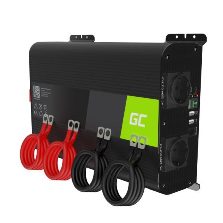 Green Cell Power Inverter PRO měnič napětí z 12V na 230V, 2000W/4000W, čistý sinus