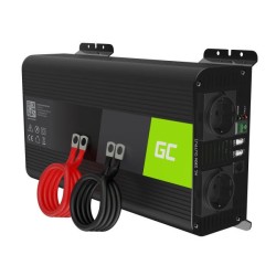 Green Cell Power Inverter PRO měnič napětí z 12V na 230V, 1000W/2000W, čistý sinus