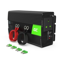 Green Cell měnič napětí z 24V na 230V, 1000W/2000W, modifikovaný sinus, UK zásuvka