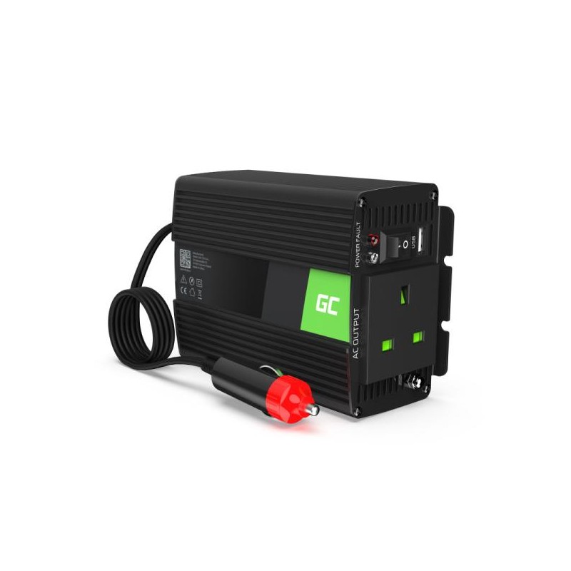 Green Cell měnič napětí z 24V na 230V, 150W/300W, modifikovaný sinus, UK zásuvka INV28UK