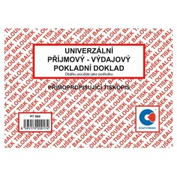 Příjmový - výdajový pokladní doklad A6, 10x50listů,10ks, cena za 1ks, univerzální, Baloušek