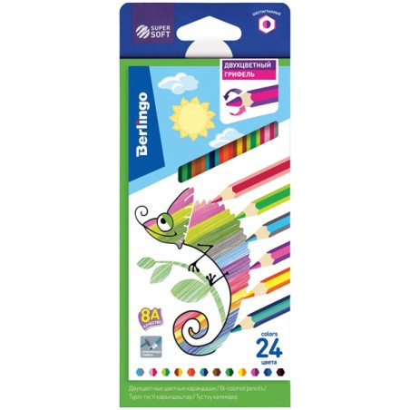 Berlingo, pastelky dvoubarevné, color, 12ks, SuperSoft