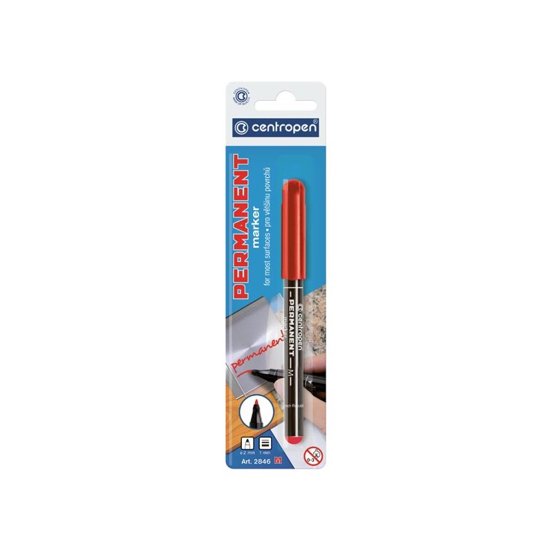 Centropen, marker 2846, červený, 20ks, 1mm, alkoholová báze, cena za 1ks