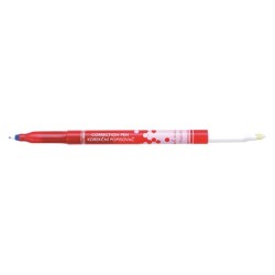 Centropen, korekční pero 3649, modré, 50ks, 0,5/1,2mm, 2v1 pero a zmizík