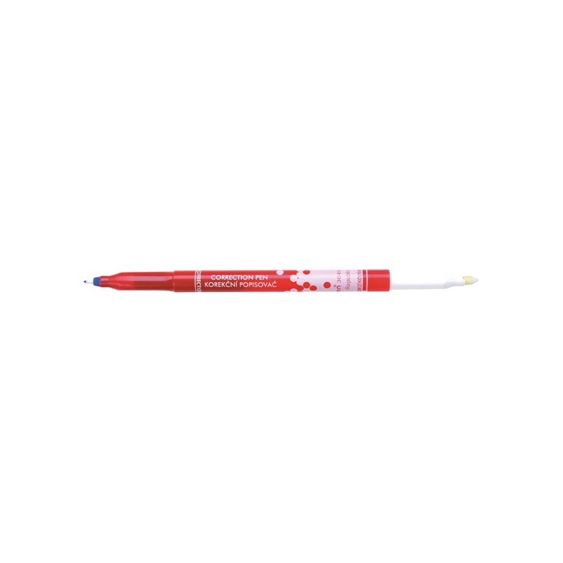 Centropen, korekční pero 3649, modré, 50ks, 0,5/1,2mm, 2v1 pero a zmizík