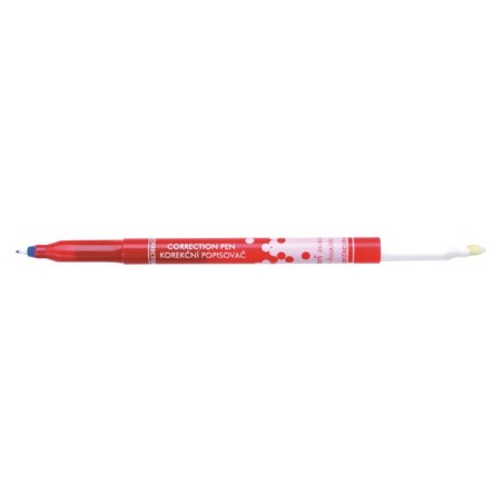 Centropen, korekční pero 3649, modré, 50ks, 0,5/1,2mm, 2v1 pero a zmizík