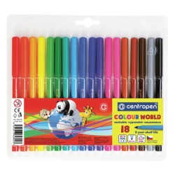 Centropen, sada popisovačů 7550, color, 18ks, 1mm, válcový hrot odolný proti zatlačení