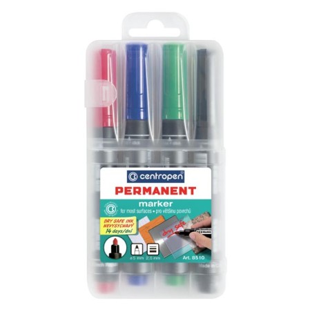 Centropen, sada marker 8510, color, 4ks, 2.5mm, alkoholová báze, cena za 1ks