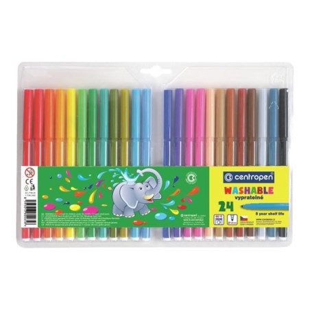 Centropen, sada popisovačů 7790, color, 24ks, 1mm, válcový hrot odolný proti zatlačení