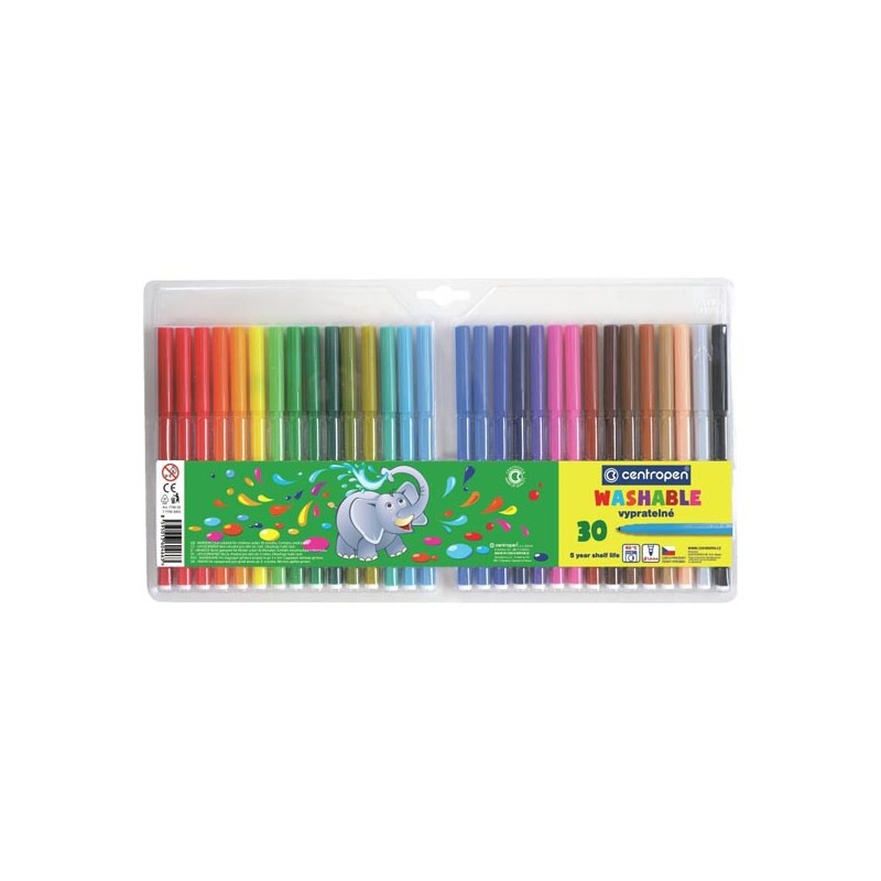 Centropen, sada popisovačů 7790, color, 30ks, 1mm, válcový hrot odolný proti zatlačení