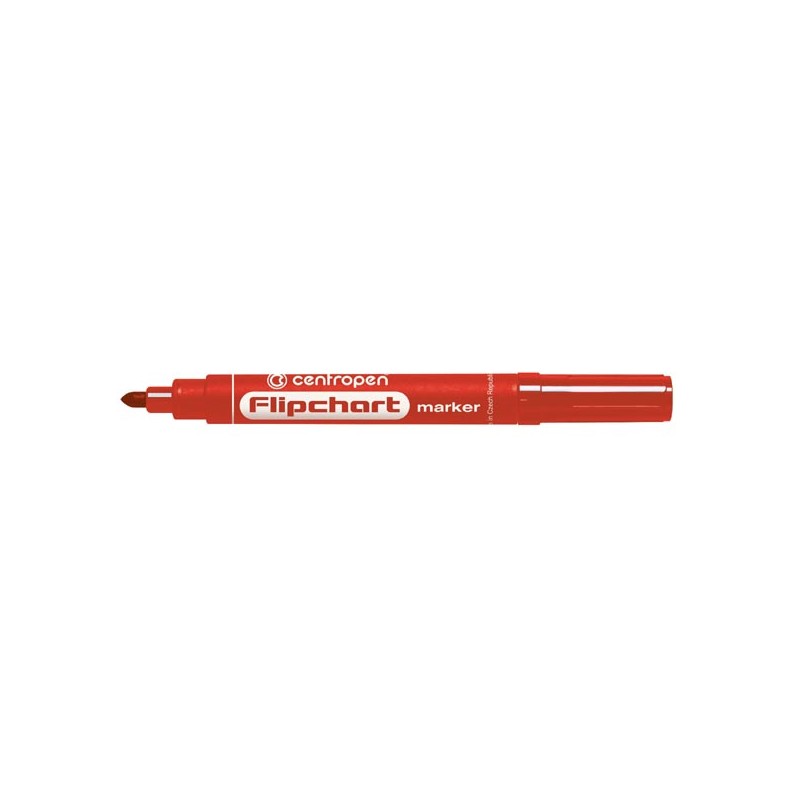 Centropen, flipchart marker 8550, červený, 10ks, 2.5mm, nepropíjí se papírem, cena za 1ks