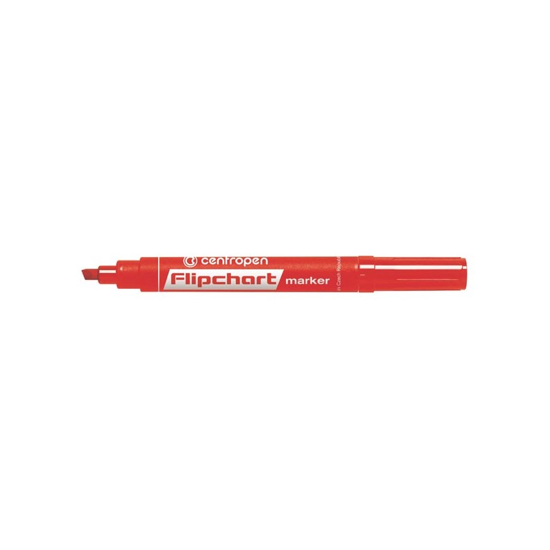 Centropen, flipchart marker 8560, červený, 10ks, 1-4,6mm, nepropíjí se papírem, cena za 1ks