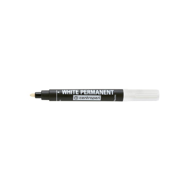 Centropen, popisovač 8586, bílý, 10ks, 2.5mm, vodní báze, cena za 1ks