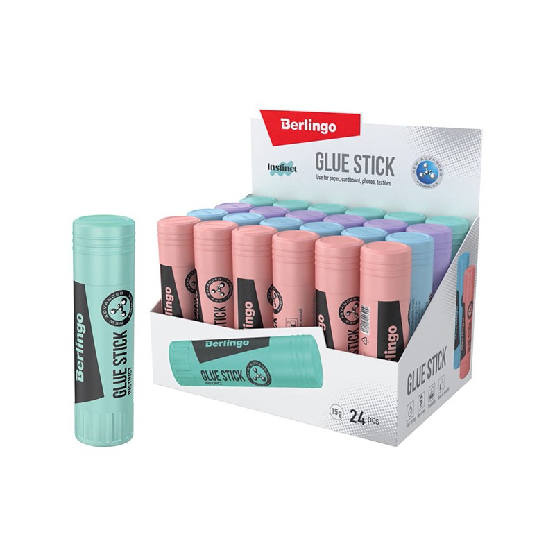 Lepidlo tyčinka Instinct, color, 15g, 24ks, Berlingo