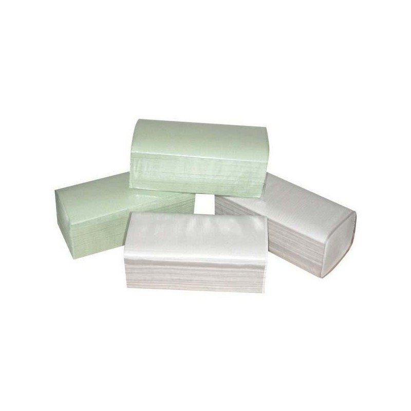 Papírový ručník ZZ, 250 x 230mm, zelený, 20 x 250ks, jednovrstvý