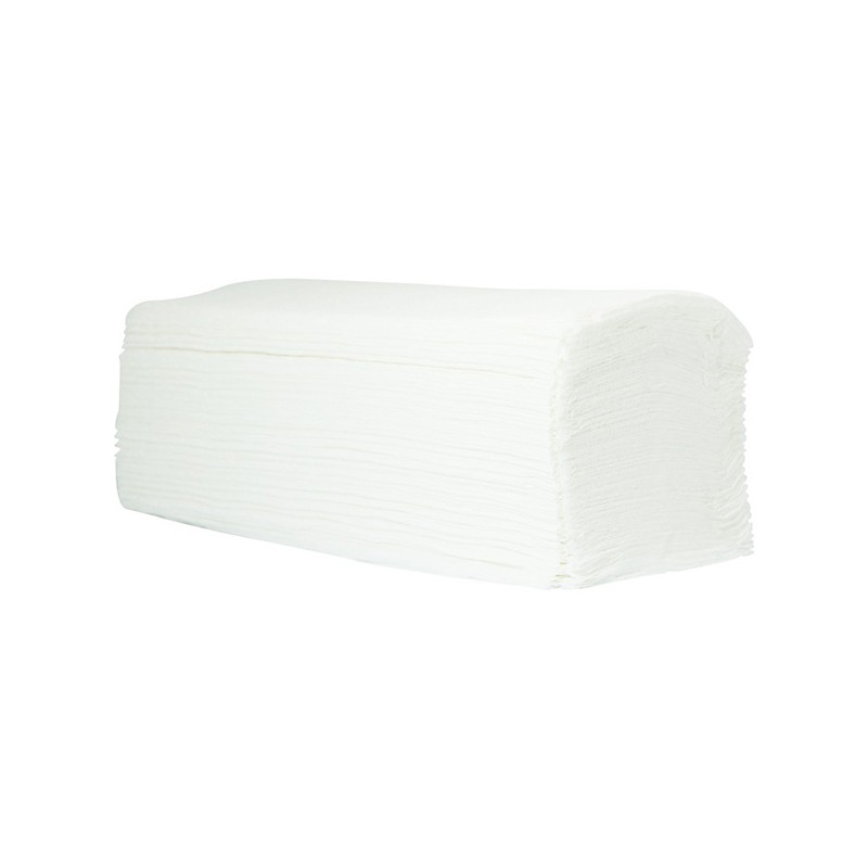 Papírový ručník ZZ, 240 x 210mm, bílý, 3200ks, dvouvrstvý